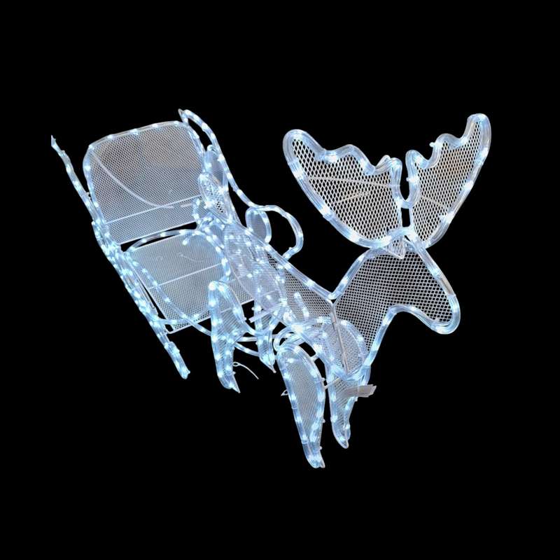 ZYF-D219 Reindeer Sledge with 12M LED Tube  Lights White
