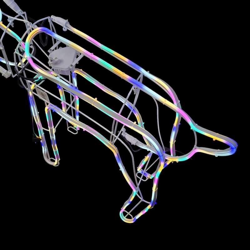 ZYF-D210 Fold Up Reindeer LED Neon Décor Light RGB With Moving Head And 11M LED Lights