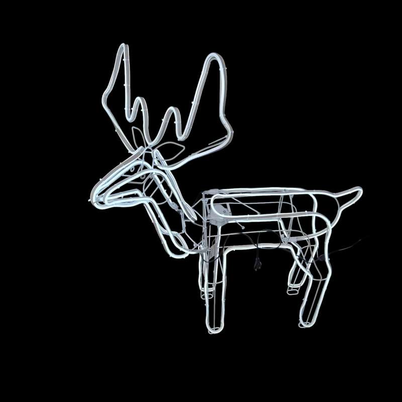 ZYF-D211 Fold Up Silicone Reindeer LED Neon Décor Light White With Moving Head And 11M LED Lights