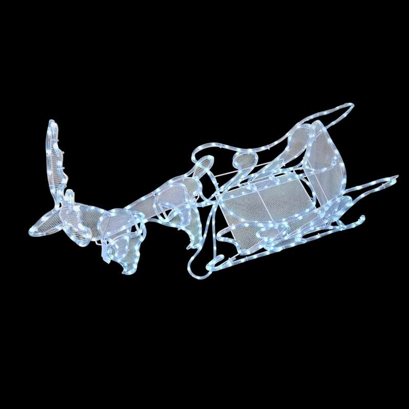 ZYF-D219 Reindeer Sledge with 12M LED Tube  Lights White