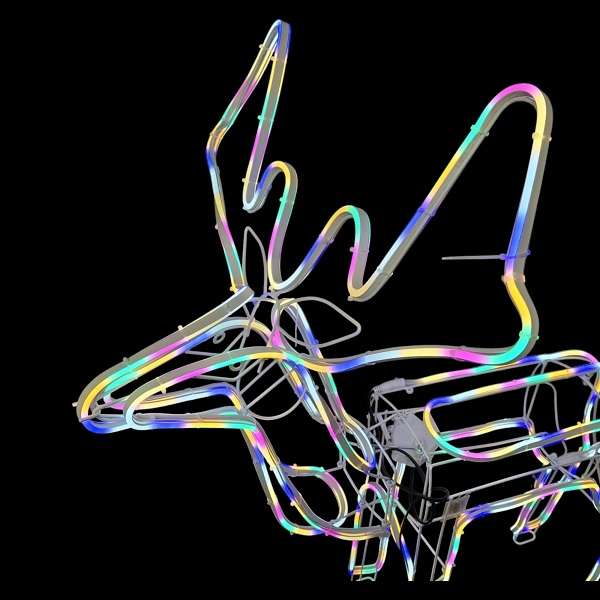 ZYF-D210 Fold Up Reindeer LED Neon Décor Light RGB With Moving Head And 11M LED Lights
