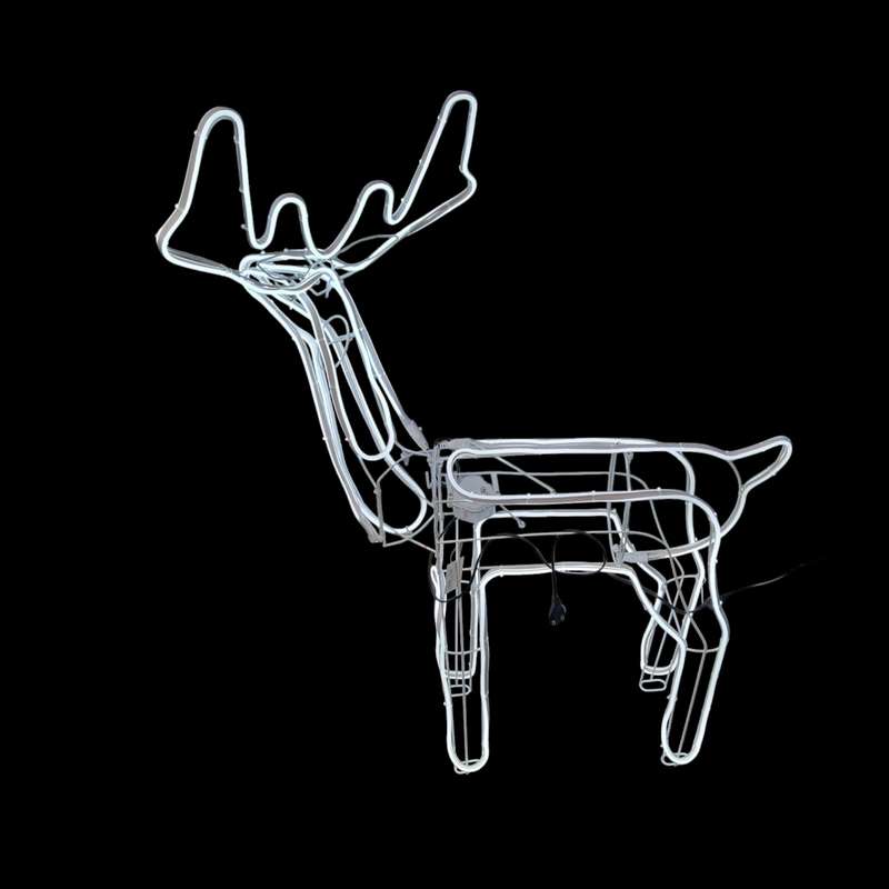 ZYF-D211 Fold Up Silicone Reindeer LED Neon Décor Light White With Moving Head And 11M LED Lights