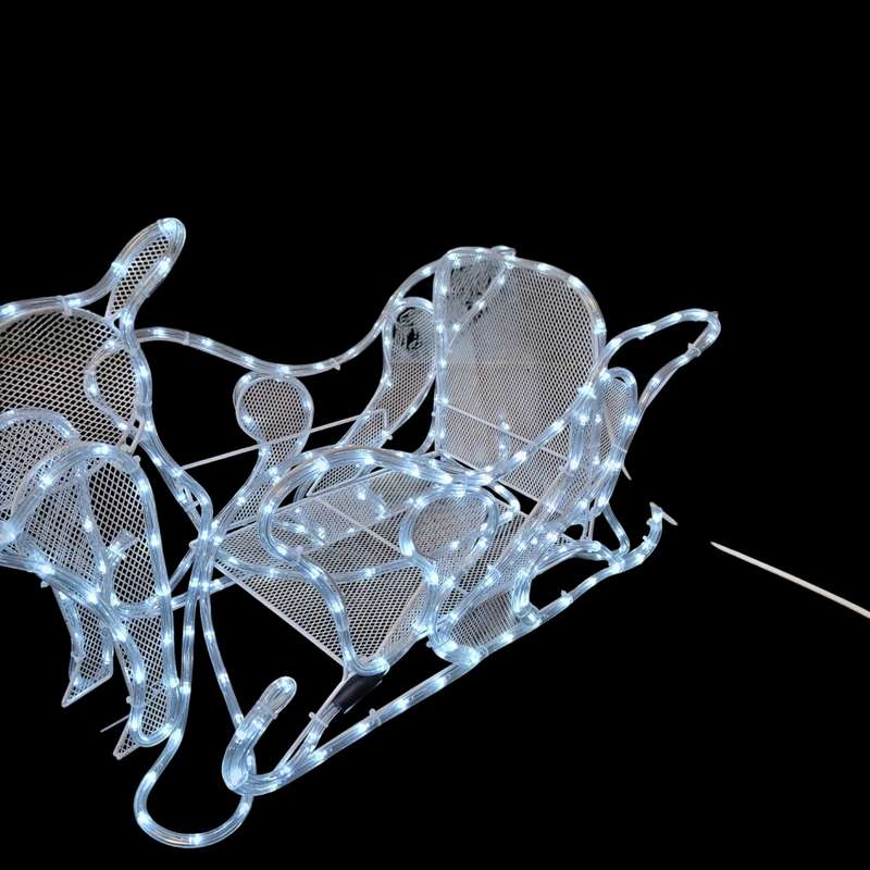 ZYF-D219 Reindeer Sledge with 12M LED Tube  Lights White