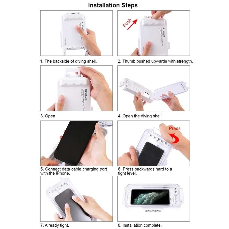 Puluz 45m Diving Waterproof Case for Android / Transparent