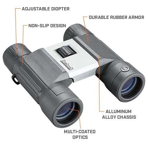 Bushnell POWERVIEW 10×25 2.0 Aluminum MC, Metal Chass, Rubb