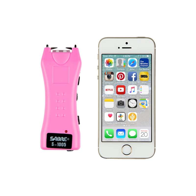 Sabre Pink SABRE Dual Capacitor Stun Gun with LED Flashlight