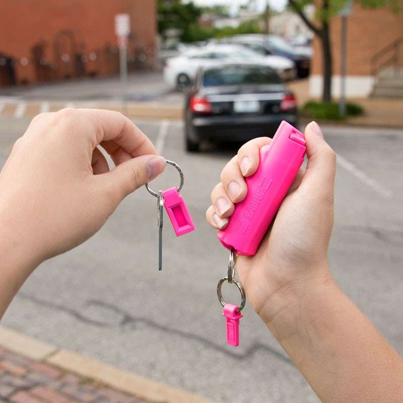 Sabre Pink Campus Safety Pepper Gel with Quick Release Key Ring