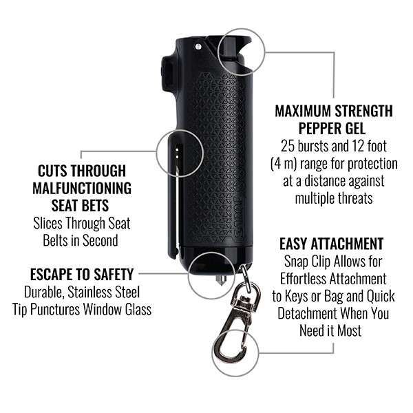 Sabre Black SABRE Red Safe Escape 3-in-1 Automotive Tool