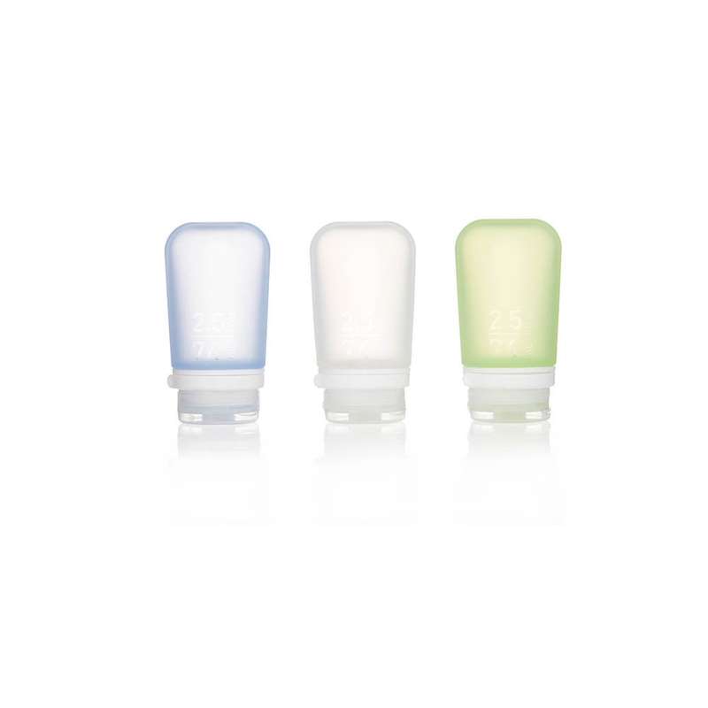Human Gear GoToob+ 3-PackMedium (2.5 fl.oz.; 74ml)Clear/Green/Blue
