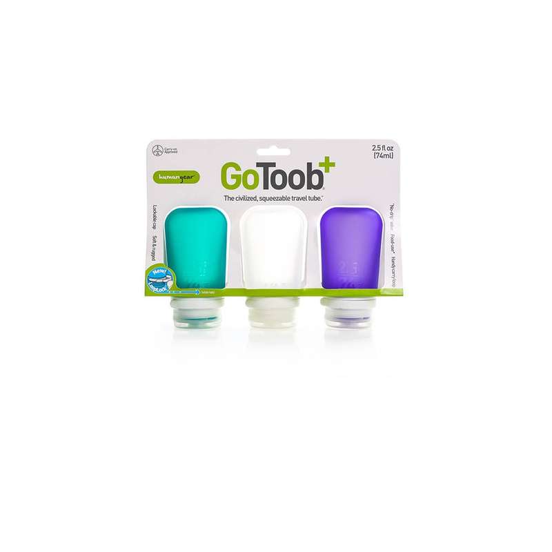 Human Gear GoToob+ 3-PackMedium (2.5 fl.oz.; 74ml)Clear/Purple/Teal