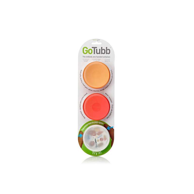Human Gear GoTubb 3-PackMedium (5.3 cu.in./86cc)Clear/Orange/Red