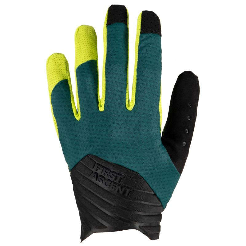 First Ascent Traverse Cycling Glove Black - S | Blue Depth/Lumo Yellow