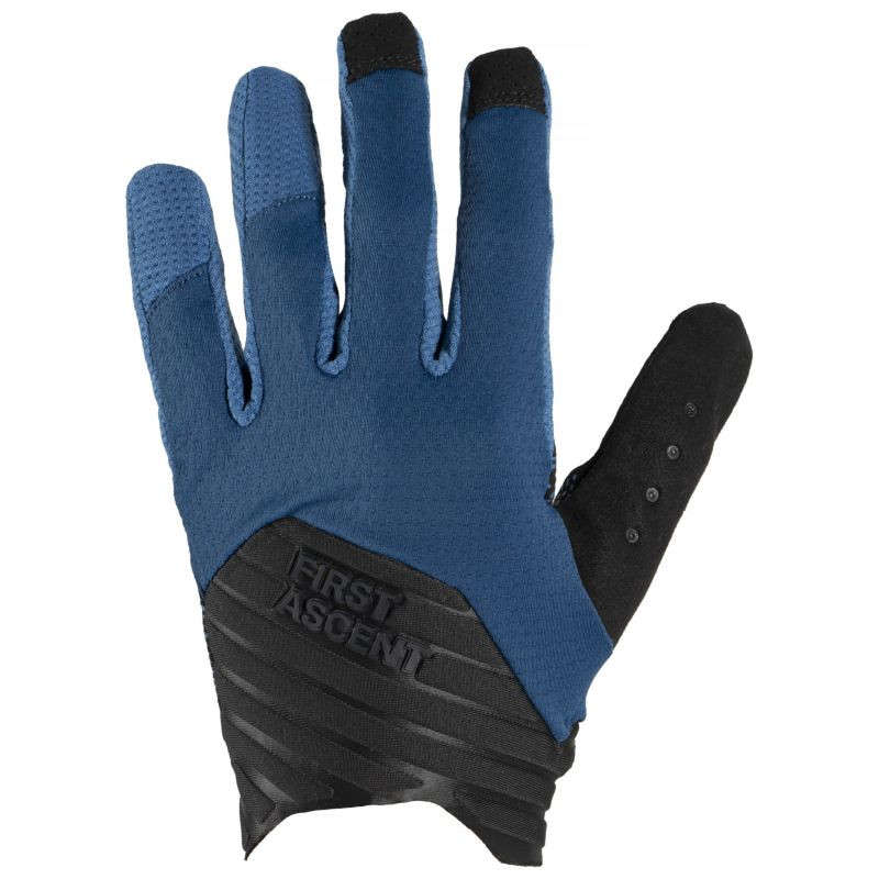 First Ascent Traverse Cycling Glove Black - S | Blue Depth/Lumo Yellow