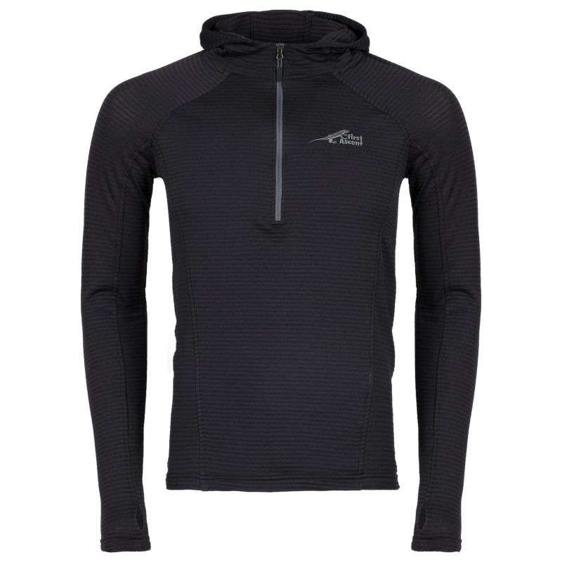 First Ascent Hood Men Logan ¼ Zip Black - XL