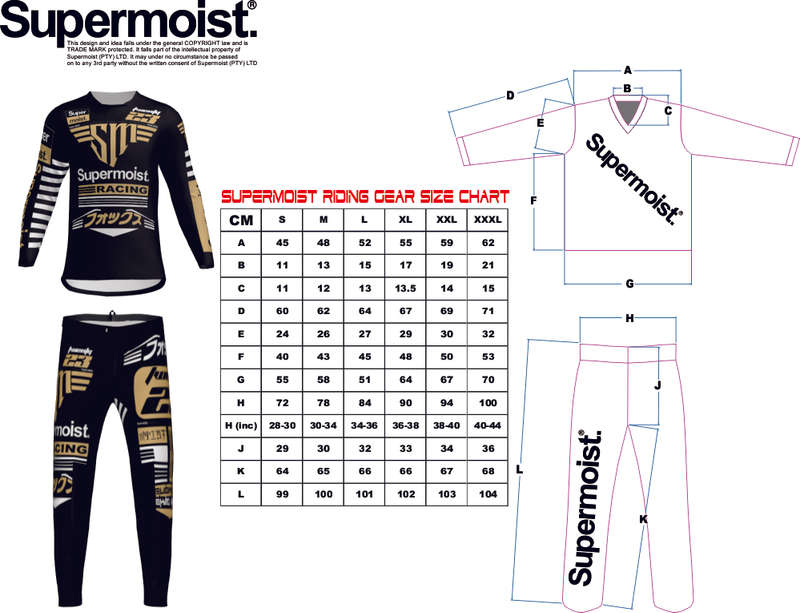 Supermoist 2023 Riding Pants  "Exit" Range in Psycho - L