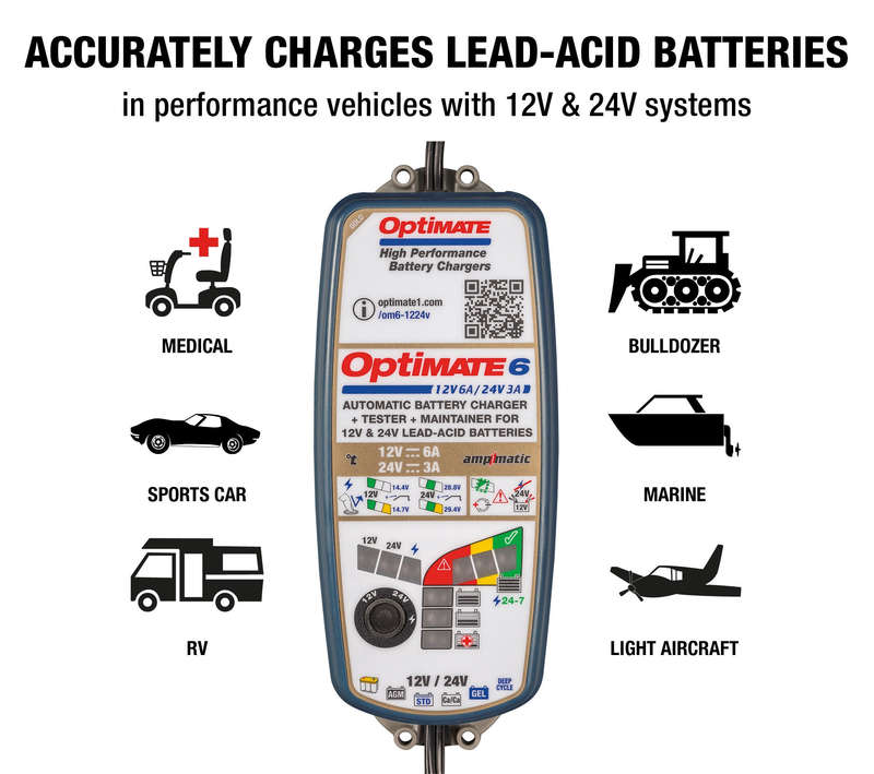 Optimate OPTIMATE 6 12/24 - 12V6A/24V3A - 8 ST