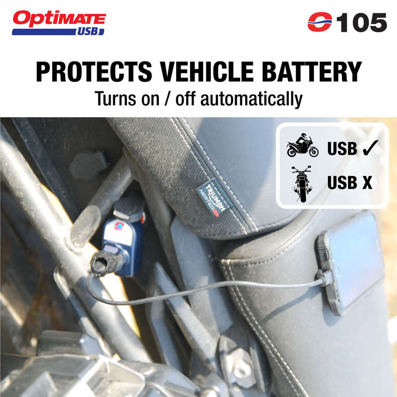 Optimate 2 X WEATHERPROOF USB OUTPUTS = TOTAL 3300MA 5V. INPUT 12.3 - 16V 90 DEGREE FITTING