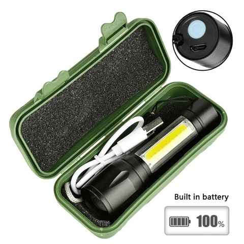 X-BAL G Rechargeable Torch Adjustable Zoom In Out USB Tactical Flashlight (SMALL)