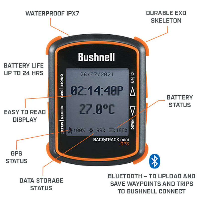 Bushnell BackTrack Mini GPS Black Trip Navig, Way Point Fin
