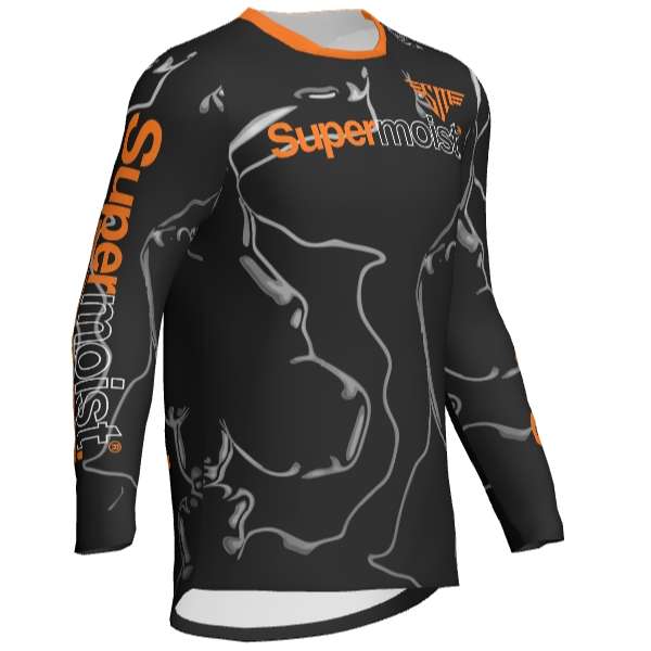 Supermoist Supermoist Slate "Black Orange" Riding Shirt - M | Airtech 2 | Regular