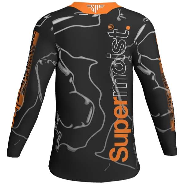 Supermoist Supermoist Slate "Black Orange" Riding Shirt - M | Airtech 2 | Regular