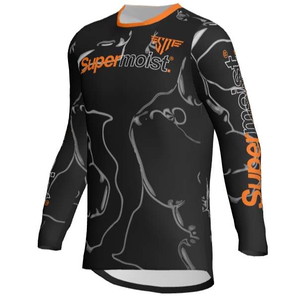 Supermoist Supermoist Slate "Black Orange" Riding Shirt - M | Airtech 2 | Regular