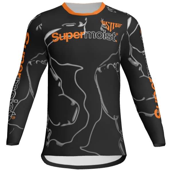 Supermoist Supermoist Slate "Black Orange" Riding Shirt - M | Airtech 2 | Regular