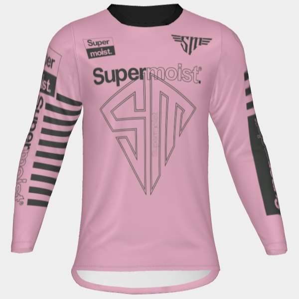 Supermoist Supermoist "FAST" Soft Pink & Black Riding Shirt - 9-10 | Airtech 2 | Regular