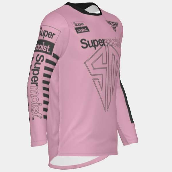 Supermoist Supermoist "FAST" Soft Pink & Black Riding Shirt - 9-10 | Airtech 2 | Regular