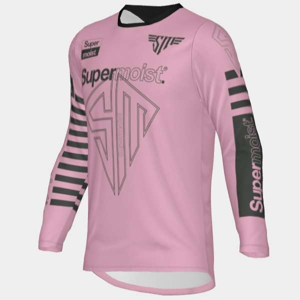 Supermoist Supermoist "FAST" Soft Pink & Black Riding Shirt - 9-10 | Airtech 2 | Regular