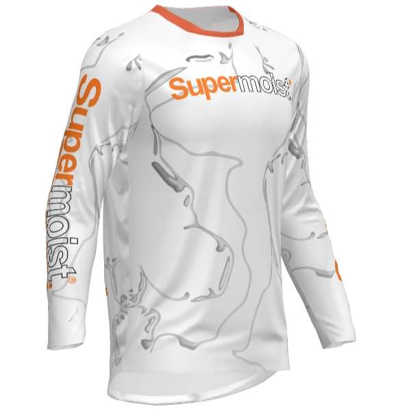 Supermoist Supermoist Slate "White Orange" Riding Shirt - 4XL | Airtech 2 | Regular