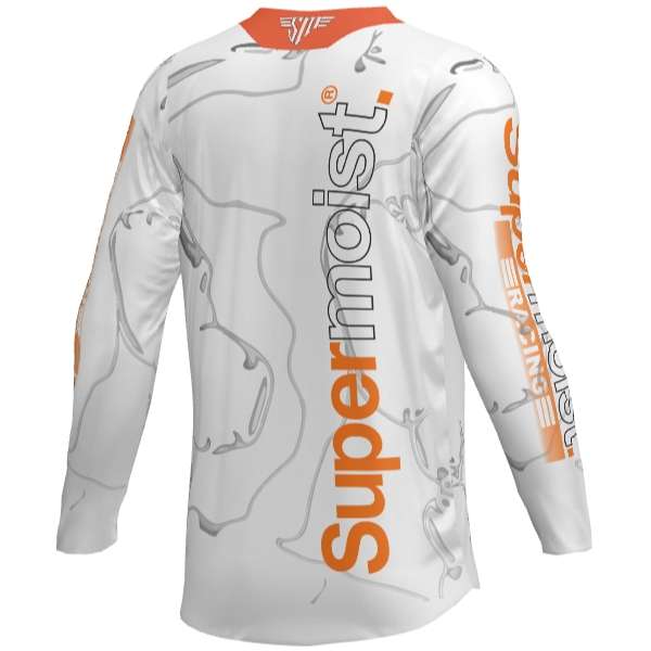 Supermoist Supermoist Slate "White Orange" Riding Shirt - 4XL | Airtech 2 | Regular