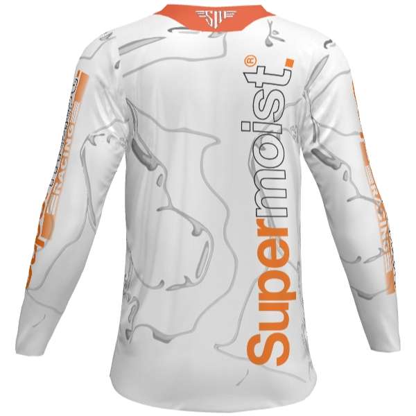 Supermoist Supermoist Slate "White Orange" Riding Shirt - 4XL | Airtech 2 | Regular