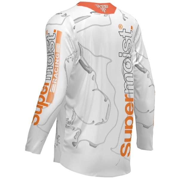 Supermoist Supermoist Slate "White Orange" Riding Shirt - 4XL | Airtech 2 | Regular