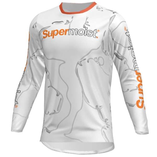 Supermoist Supermoist Slate "White Orange" Riding Shirt - 4XL | Airtech 2 | Regular