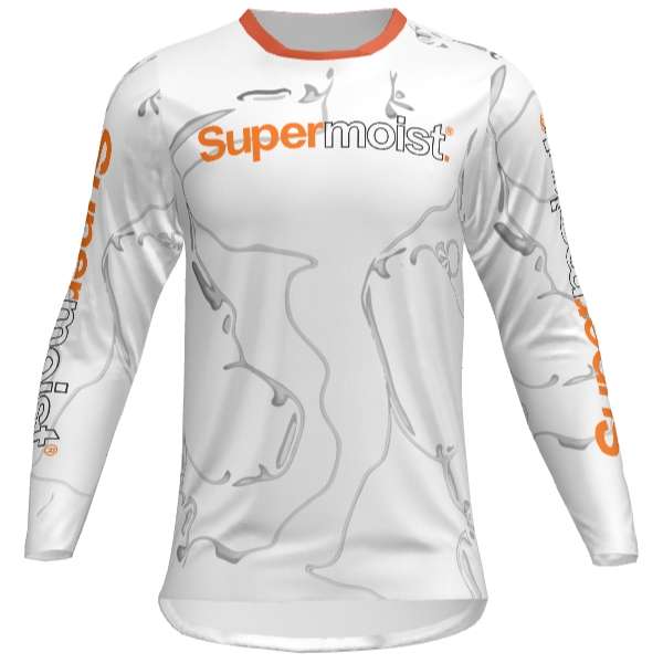 Supermoist Supermoist Slate "White Orange" Riding Shirt - 4XL | Airtech 2 | Regular