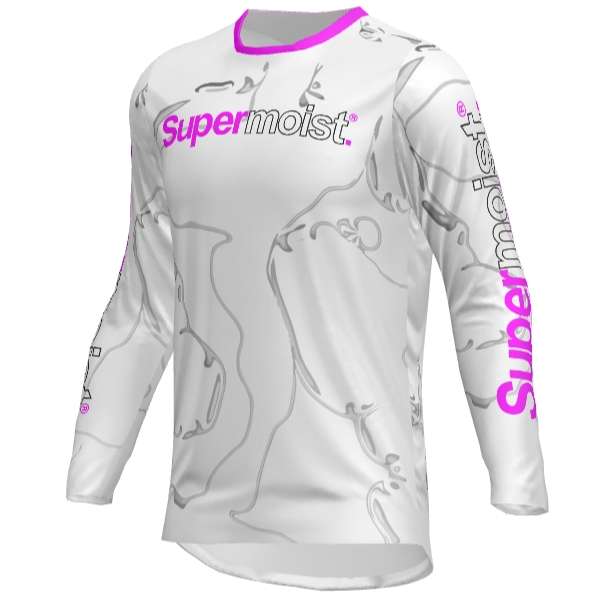 Supermoist Supermoist Slate "White Pink" Riding Shirt - 3XL | Airtech 2 | Regular
