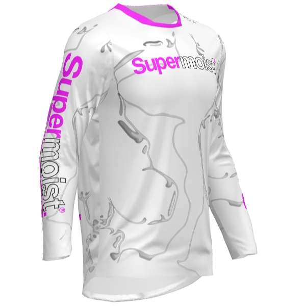 Supermoist Supermoist Slate "White Pink" Riding Shirt - 3XL | Airtech 2 | Regular