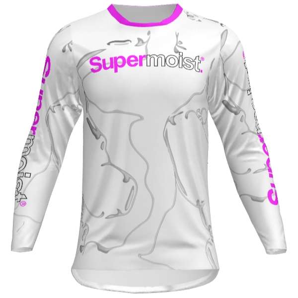 Supermoist Supermoist Slate "White Pink" Riding Shirt - 3XL | Airtech 2 | Regular