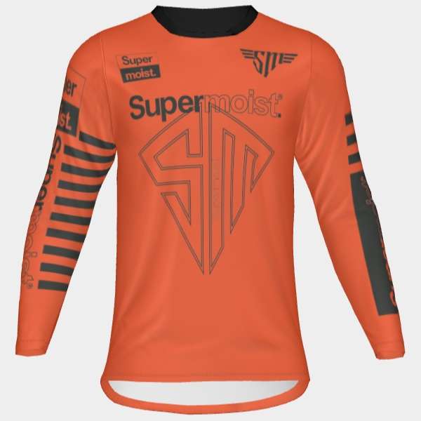 Supermoist Supermoist "FAST Orange" Riding Shirt - 3-4 | Birdseye | Regular