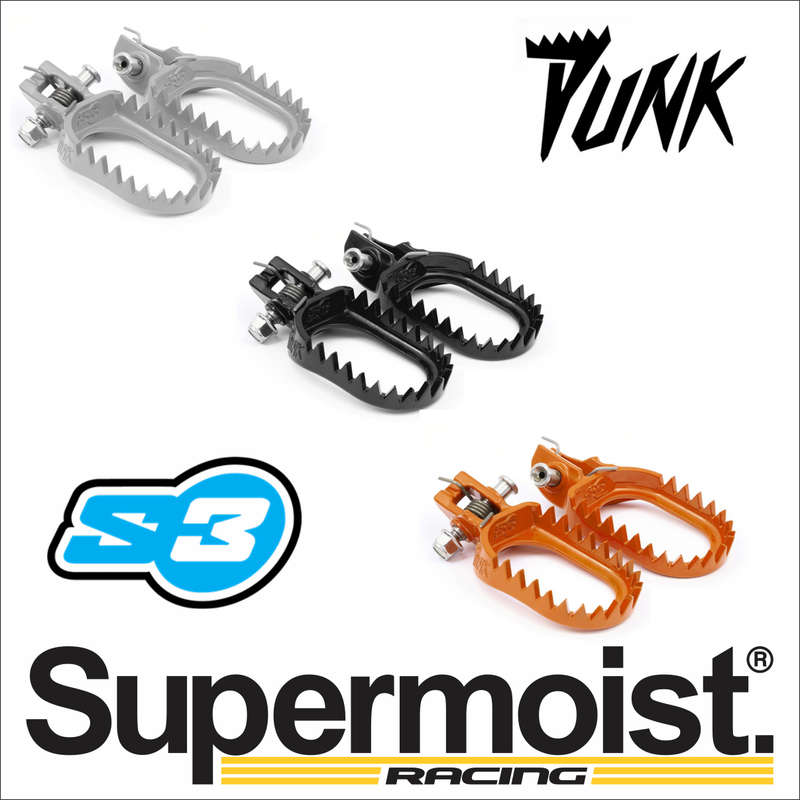 S3 S3 Punk Foot Pegs (Low Back) For KTM - Husqvarna and Gas Gas 2017 to 2023 - Silver