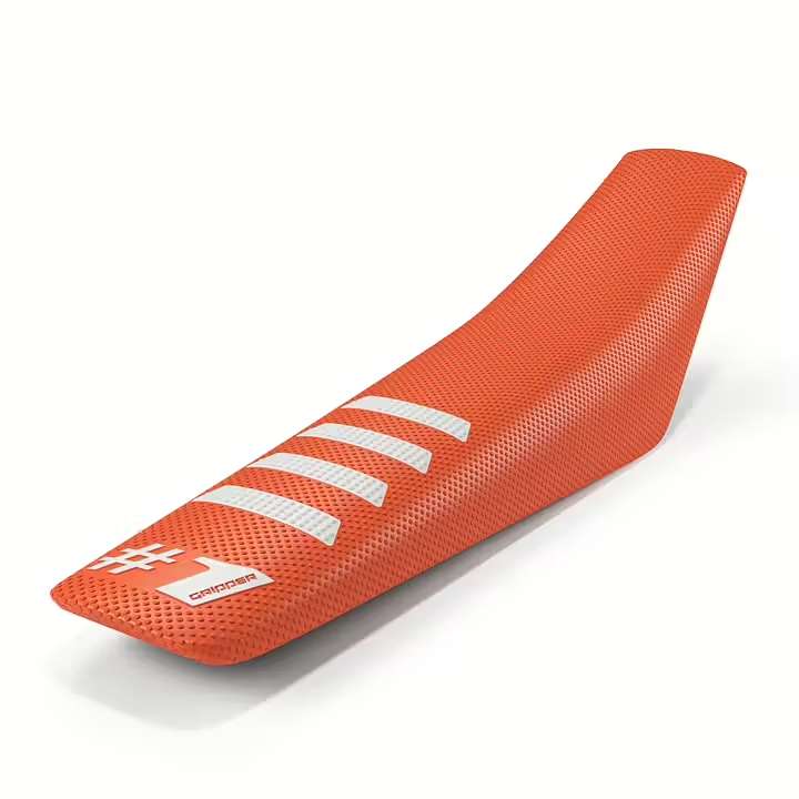 One Gripper ONEGRIPPER #1 GRIPPER Motorcycle GRIP Seat Cover - RIBBED - ORANGE & WHITE