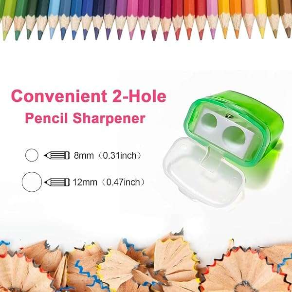 2 Hole Sharpeners Handheld Pencil Sharpener with Lid for Kids and Adults School Office Home 5 Pac...