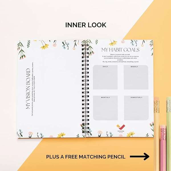 Academic Journal and Student Planner Notebook Organizer for School College Homework Assignments a...