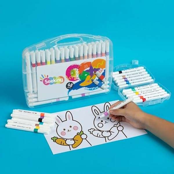 Acrylic Marker Pen Set with Washable Marker and Paint Brush for Rock Painting Ceramic Wood Canvas...