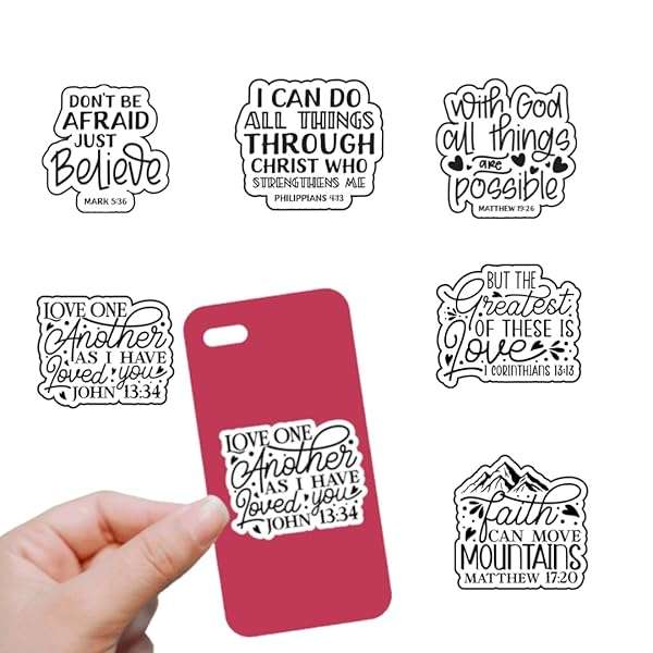 Bible Stickers with Scripture Verses and Motivational Faith Quotes 200 pack