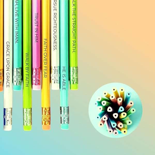 Bible Verse Pencils and Faith HB Pencils with Inspirational Scriptures 10 Pack