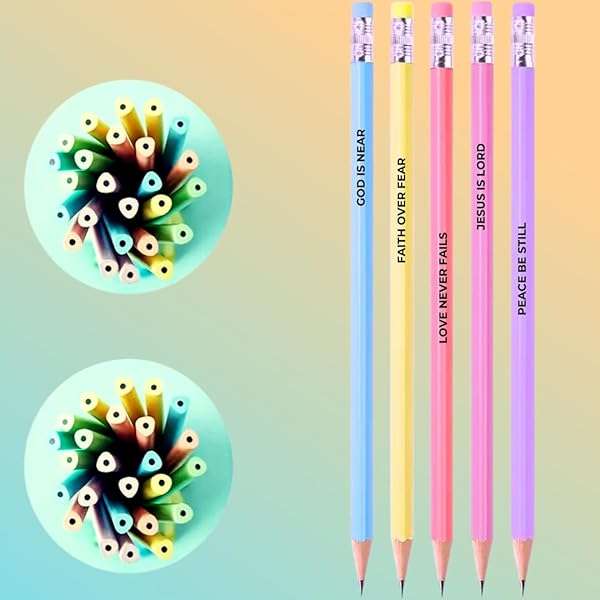 Bible Verse Pencils and Faith HB Pencils with Inspirational Scriptures 10 Pack