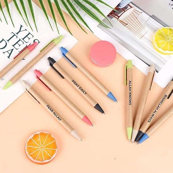 Bismillah Pens and Islamic Faith Ballpoint Pens with Quran Quotes 10 Pack