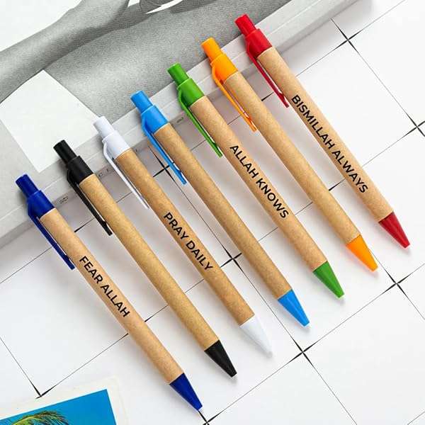 Bismillah Pens and Islamic Faith Ballpoint Pens with Quran Quotes 10 Pack